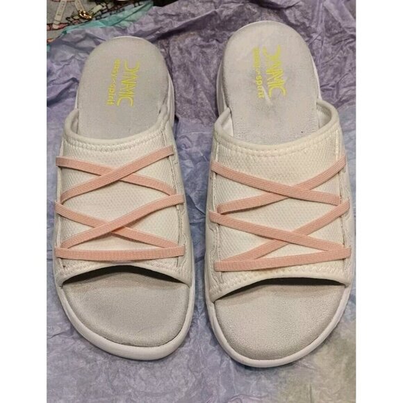 Easy Spirit Dynamic Size 8 Women Platform Deco "Lace Up " White And Pink Sandals - Picture 1 of 5